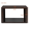 LIVAREEmlen Square Coffee Table for Living Room in Dark Brown Farmhouse Coffee Table with Storage,2-Tier Center Table with Half Open Storage - 2 of 4