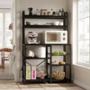 6-Tier Bakers Rack, Industrial Kitchen Microwave Stand with Shelves & Storage Basket, Coffee Bar Station for Dining Room Pantry & Living Room - 3 of 4