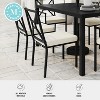 Martha Stewart Lily Pond Set of 2 Indoor-Outdoor Stackable Patio Side Dining Chairs with Steel Frames in Black with Cream All-Weather Cushions - 4 of 4