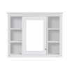 ALEXOUN 35'' x 27.5'' Wall Mounted Bathroom Mirror and Storage, Modern Bathroom Mirror with Wall Cabinet, Mirror Cabinet with 6 Open Shelves - 4 of 4