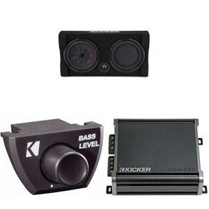 Kicker Comp RT 10 Inch 48TRTP102 Thin Down Firing Enclosure Package with 46CXA4001 Amp & Bass Knob Bundle - 1 of 4