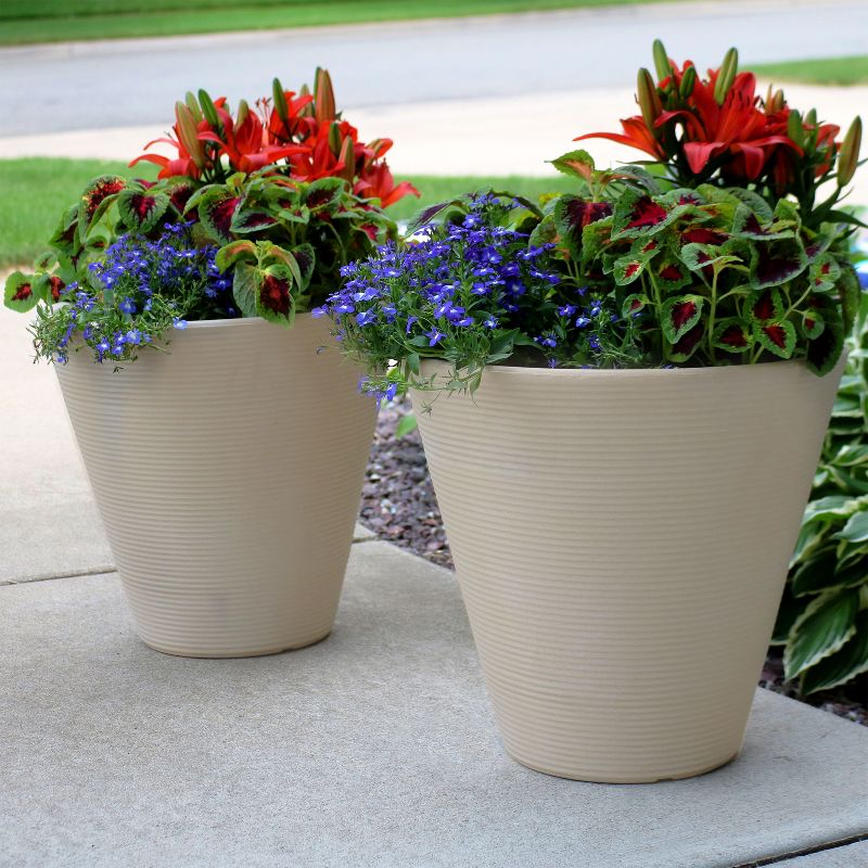 Sunnydaze Indoor/Outdoor Patio, Garden, or Porch Weather-Resistant Double-Walled Walter Flower Pot Planter - 15.5" - Antique White, 2 of 9
