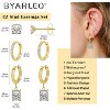Surgical Steel Drop Huggie Hoop Earrings Set, Gold Plated with CZ Studs, Hypoallergenic & Tarnish-Resistant - 2 of 4