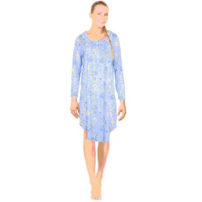 JEFFRICO Womens Long Sleeve Nightgowns Sleepwear Soft Pajama Dress Nightshirts