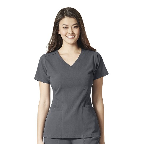 Wink Women's Basic V-neck Scrub Top, Pewter, 5x : Target