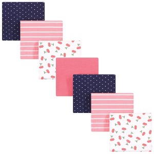 Hudson Baby Infant Girl Cotton Flannel Receiving Blankets Bundle, Cherry, One Size - 1 of 2