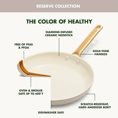 Taupe and Gold 10-Piece Anodized Nonstick Cookware Set