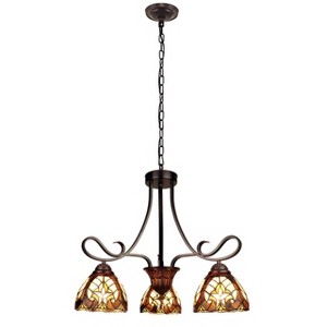 Chloe Lighting LIAISON Victorian-Style 3-Light Antique Dark Bronze Finish Mini Chandelier 25" Wide - 1 of 4