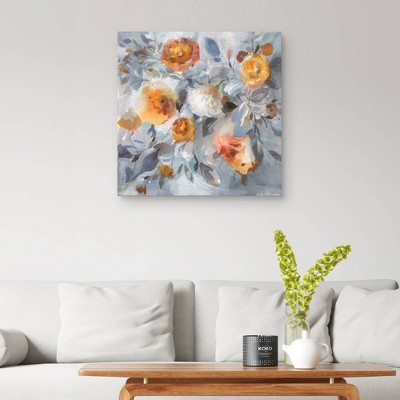 30" x 30" Golden Yellow Floral Canvas Art Print