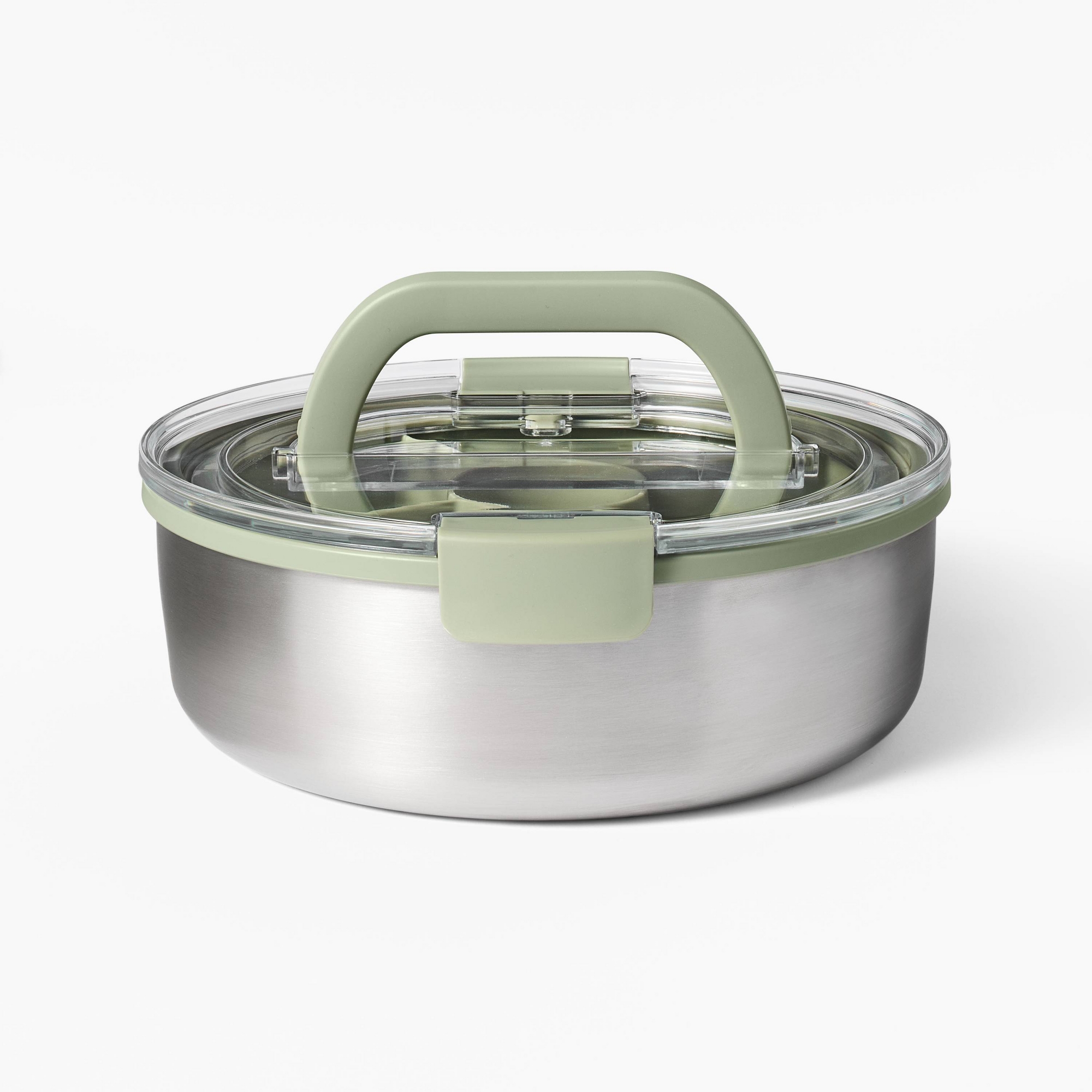 Personal Round Stainless Steel Snacklebox Silver - Figmint™