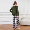 Women's Pink Fuzzy Knit Sweater & Plaid Pants Pajama Set - Cupshe - 3 of 4