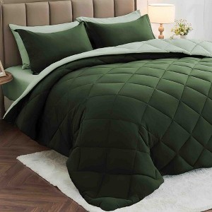 BAGOKIE 7 Pieces Reversible Bed in a Bag Comforter Set for All Season - 1 of 4