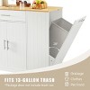 TopComfy Decorative Storage Cabinets Kitchen Storage Islands Locker with Drawers and Trash Can Storage for Kitchen, White, 53.2"*20.91"*37.99" - 3 of 4