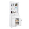NicBex White Bathroom Storage Cabinet with Doors & Drawers,Bathroom Floor Cabinet with Open Shelves,Storage Cabinet with Durable MDF Construction - 2 of 4