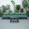 LeisureMod Chelsea 5-Piece Outdoor Patio Sectional Set with Coffee Table – Black Aluminum Frame, Cushions, Weather-Resistant - 3 of 4