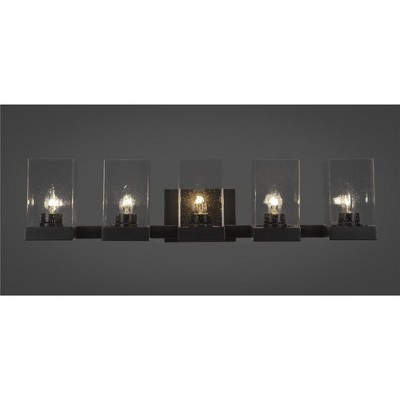 Toltec Lighting Nouvelle 5 - Light Vanity in  Espresso with 4" Square Clear Bubble Shade