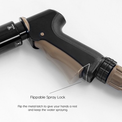Black and Brown Portable Retractable Hose Reel with Nozzle