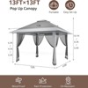 13x13FT Pop-Up Gazebo with Mosquito Net, Instant Canopy Tent, Double Roof, Adjustable Height, UV-Resistant Outdoor Shelter for Patio & Garden - 2 of 4