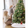 Wikineon Christmas Tree Skirt 24 Inch Tree Skirt Xmas Gift White Faux Fur Tree Skirt for Holiday Party Ceremony Christmas Tree Decorations - 2 of 4