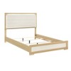 APRILSOUL Contemporary Natural and White Finish Bed Wooden Bedroom Furniture - 2 of 4