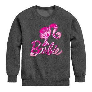Boys' - Barbie - Barbie Logo Tie Dye Graphic Long Sleeve Fleece Sweatshirt - 1 of 3