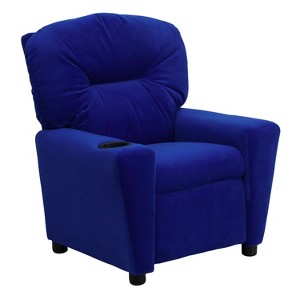 Emma and Oliver Contemporary Kids Recliner with Cup Holder - 1 of 4