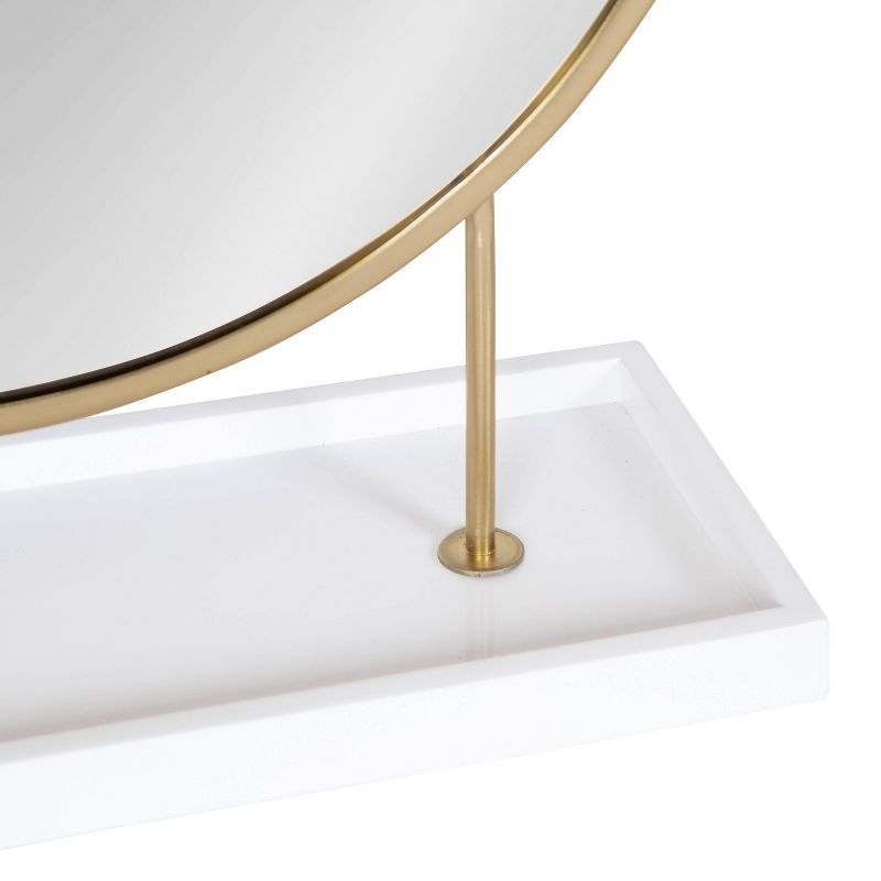 18&#34; x 22&#34; Maxfield Round Tabletop Mirror White/Gold - Kate &#38; Laurel All Things Decor, 4 of 10