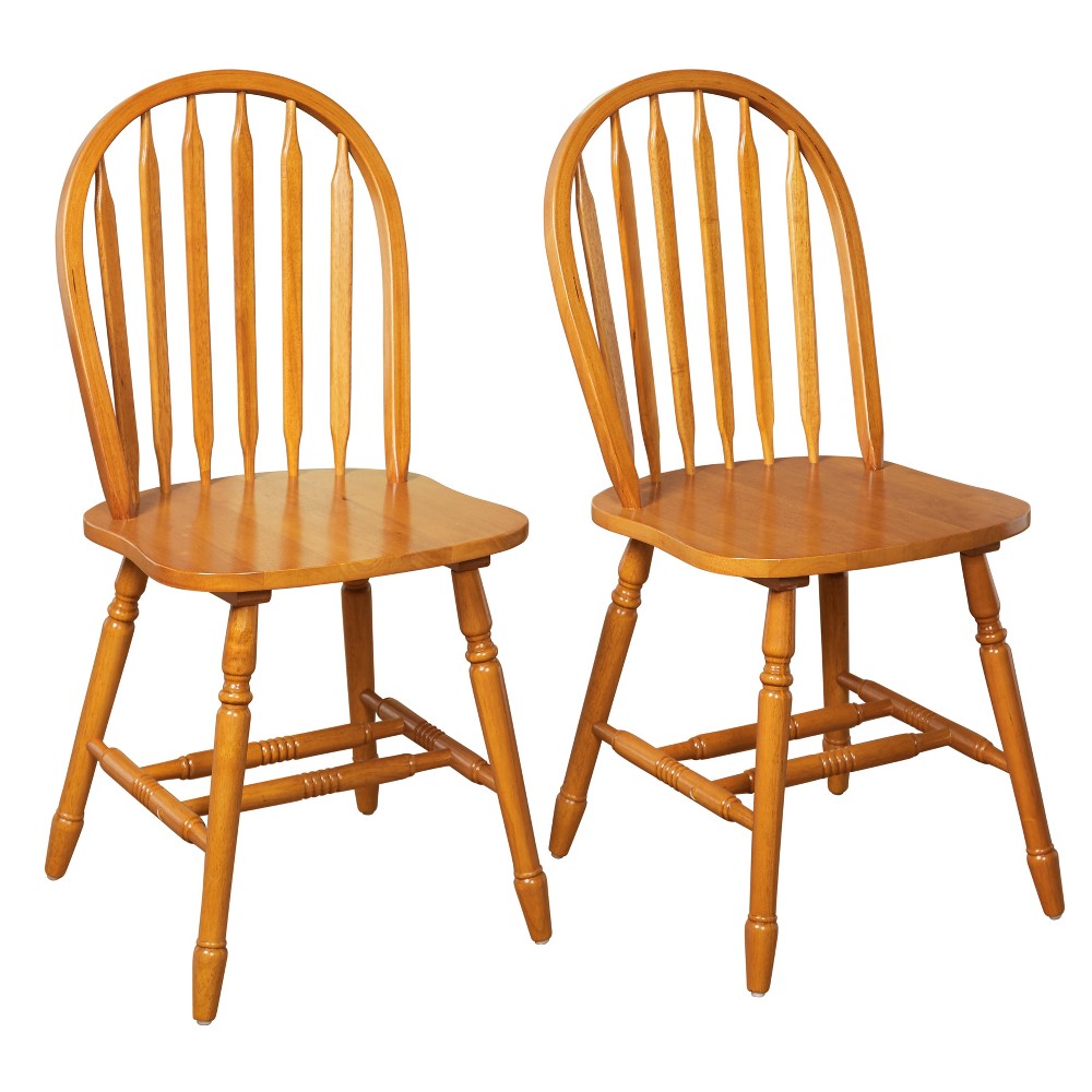 Photos - Chair Set of 2 Carolina Windsor Wood Dining  Oak - Buylateral