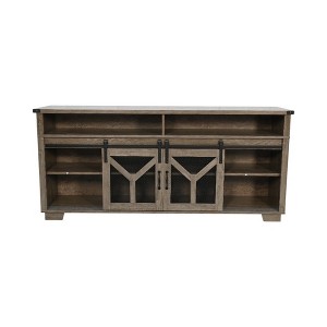 65.3" TV Stand with LED Light Strips,Y-Shaped Decorative Accents, Buffet Table for Living Room or Entryway, Fits TVs up to 75" - 1 of 4