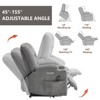 Gray Chenille Large Power Lift Recliner Chair with Massage and Heat 2 Steel Cup Holders for Elderly - 4 of 4
