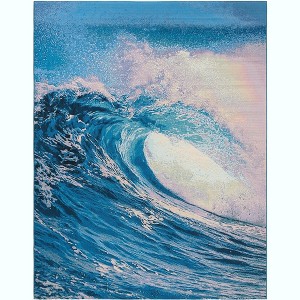 Unique Loom Outdoor Modern Waves Area Rug - 1 of 4