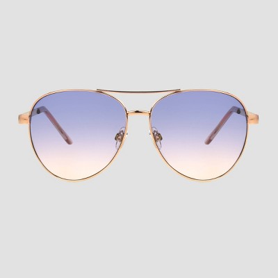 Women's Aviator Sunglasses - A New Day™ Gold