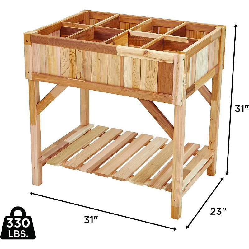 Jumbl Cedar Wood Raised Garden Bed & Herb Planter Box, 31" x 23" x 31", 2 of 5