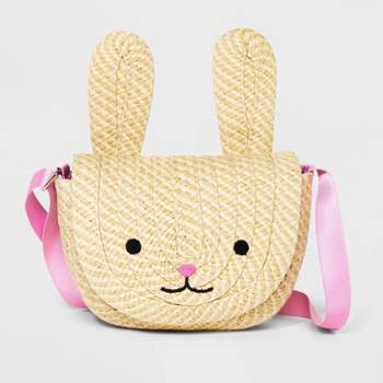 Girls' Straw Bunny Crossbody Bag - Cat & Jack™ Off-White