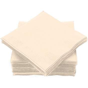 SparkSettings Ivory Lunch Napkins, 7” x 7” 2 Ply Paper Napkins, Pack of 50
