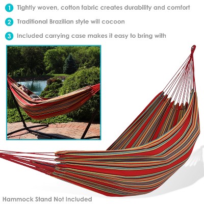 Sunnydaze Large Sunset Cotton Brazilian Double Hammock