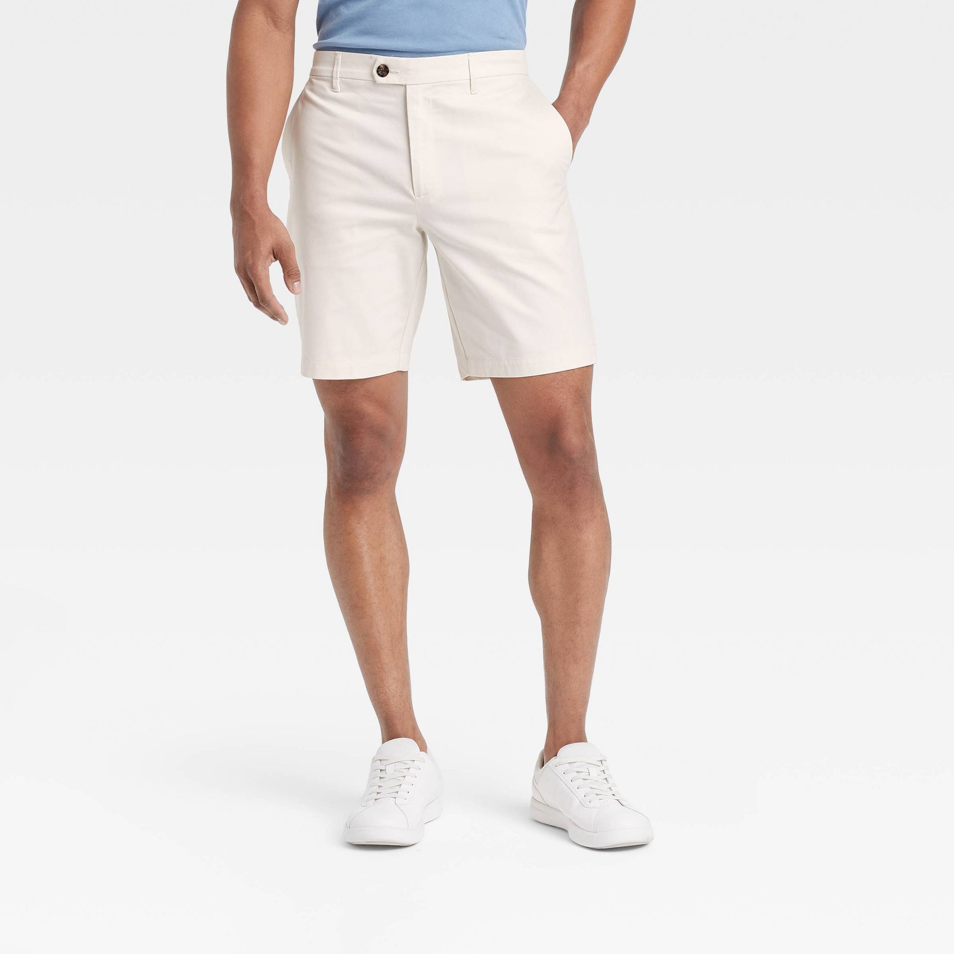 Men's 9" Extended Tab Trouser Shorts - Goodfellow & Co™ Cream 40: Midweight, Poplin