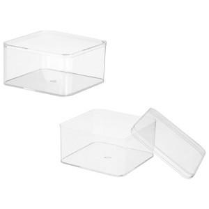 Unique Bargains Acrylic Cube Storage Collectible Display Boxes 2 Pcs Clear - 1 of 4