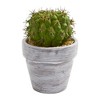 Nearly Natural 8" x 3.5" 3pc Artificial Cactus Plant Set: Indoor Faux Succulent Decor, Styrofoam Filler, Plastic Pot - 3 of 4