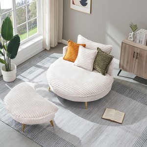 NicBex Living Room Chair Stylish Accent Chair with Ottoman Comfy Corduroy Sofa Chair with 3 Pillows for Living Room, Apartment - 1 of 4