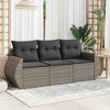 vidaXL Garden Sofa Set Grey PE rattan, powder-coated steel, polyester fabric - 2 of 4