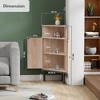 Brafabhome 4-Tier Corner Storage Cabinet with Handmade Natural Rattan Doors, Free Standing Corner Cabinet with Adjustable Shelves | Nature - 2 of 4