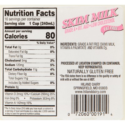 Hiland Skim Milk - 1gal