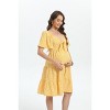 Maternity Knotted Ruffle Hem Knee Length Wrap Dress - 3 of 3