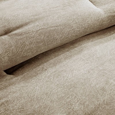 Tan Queen Faux Suede 7-Piece Comforter Set