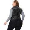 Agnes Orinda Women's Plus Size Leather Motorcycle Zip-Up Riding Biker Crop  Vest Jacket Black 4X