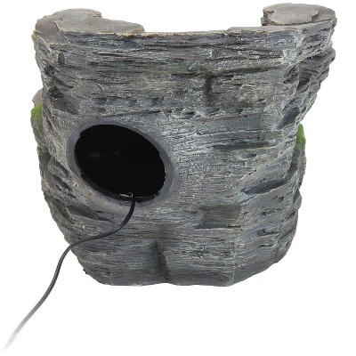 Shale Falls Gray Polyresin Outdoor Fountain with LED Lights