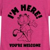 Girls' - Garfield - I'm Here Youre Welcome Fitted Short Sleeve Graphic T-Shirt - 2 of 4