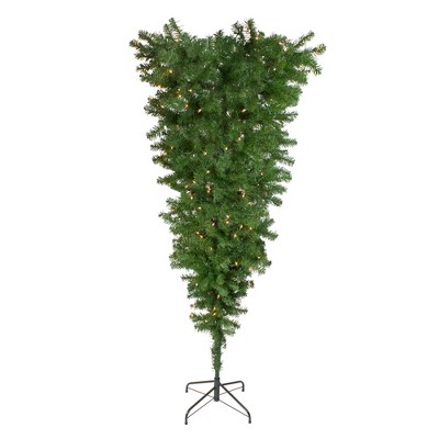 Northlight 5.5' Prelit Artificial Christmas Tree Upside Down Spruce - Clear Lights