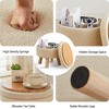ChicFurnit Ottomans and Benches Storage Ottoman Round Footstool Foot Rest Footstool with Wood Legs for Living Room, Beige, 13.39"*13.39"*6.89" - 3 of 4